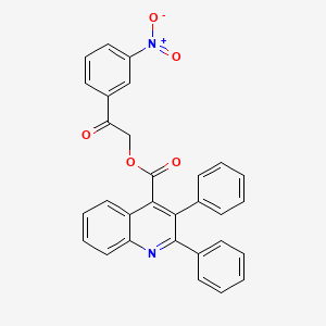 molecular formula C30H20N2O5 B4678431 2-(3-nitrophenyl)-2-oxoethyl 2,3-diphenyl-4-quinolinecarboxylate 