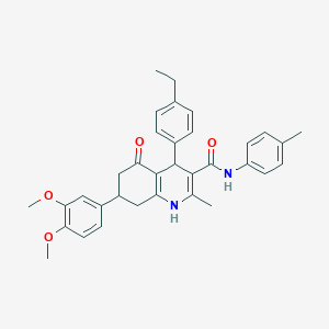 7-(3,4-dimethoxyphenyl)-4-(4-ethylphenyl)-2-methyl-N-(4-methylphenyl)-5-oxo-1,4,5,6,7,8-hexahydroquinoline-3-carboxamide