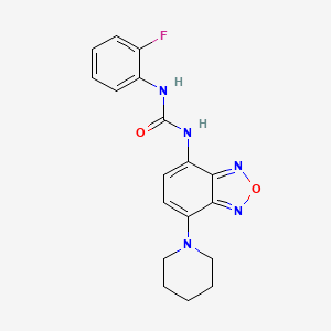 molecular formula C18H18FN5O2 B4678509 N-(2-FLUOROPHENYL)-N'-(7-PIPERIDINO-2,1,3-BENZOXADIAZOL-4-YL)UREA 