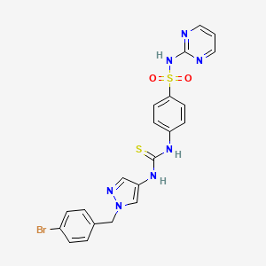 molecular formula C21H18BrN7O2S2 B4678576 4-[({[1-(4-bromobenzyl)-1H-pyrazol-4-yl]amino}carbonothioyl)amino]-N-2-pyrimidinylbenzenesulfonamide 