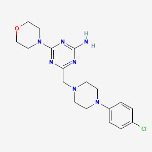 4-{[4-(4-Chlorophenyl)piperazino]methyl}-6-morpholino-1,3,5-triazin-2-amine