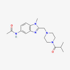 molecular formula C19H27N5O2 B4678585 N-{2-[(4-isobutyryl-1-piperazinyl)methyl]-1-methyl-1H-benzimidazol-5-yl}acetamide 