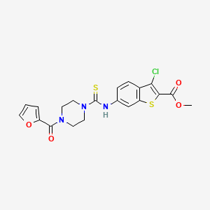 molecular formula C20H18ClN3O4S2 B4678593 methyl 3-chloro-6-({[4-(2-furoyl)-1-piperazinyl]carbonothioyl}amino)-1-benzothiophene-2-carboxylate 