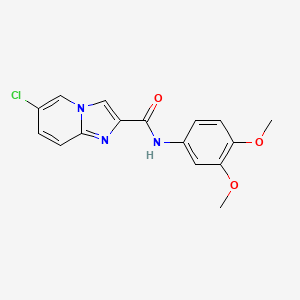 molecular formula C16H14ClN3O3 B4678612 6-chloro-N-(3,4-dimethoxyphenyl)imidazo[1,2-a]pyridine-2-carboxamide 