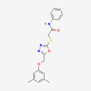 2-({5-[(3,5-dimethylphenoxy)methyl]-1,3,4-oxadiazol-2-yl}thio)-N-phenylacetamide