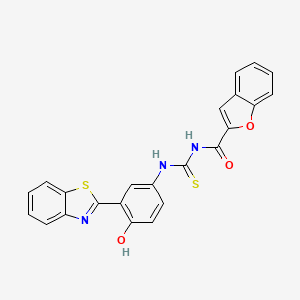 molecular formula C23H15N3O3S2 B4678615 3-(1-BENZOFURAN-2-CARBONYL)-1-[3-(1,3-BENZOTHIAZOL-2-YL)-4-HYDROXYPHENYL]THIOUREA 