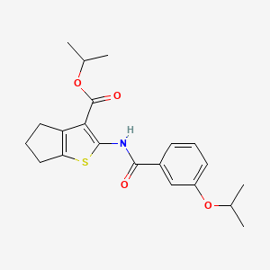 molecular formula C21H25NO4S B4678639 PROPAN-2-YL 2-[3-(PROPAN-2-YLOXY)BENZAMIDO]-4H,5H,6H-CYCLOPENTA[B]THIOPHENE-3-CARBOXYLATE 