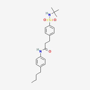 molecular formula C23H32N2O3S B4678641 3-{4-[(tert-butylamino)sulfonyl]phenyl}-N-(4-butylphenyl)propanamide 