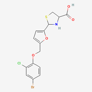 2-[5-[(4-Bromo-2-chlorophenoxy)methyl]furan-2-yl]-1,3-thiazolidine-4-carboxylic acid