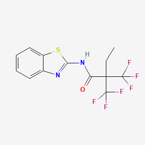 molecular formula C13H10F6N2OS B4678719 N-(1,3-benzothiazol-2-yl)-2,2-bis(trifluoromethyl)butanamide 