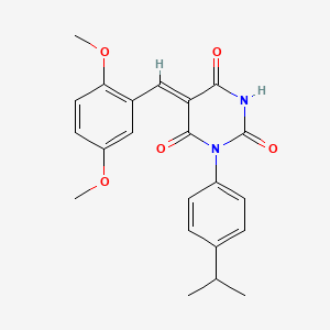 (5Z)-5-[(2,5-dimethoxyphenyl)methylidene]-1-(4-propan-2-ylphenyl)-1,3-diazinane-2,4,6-trione