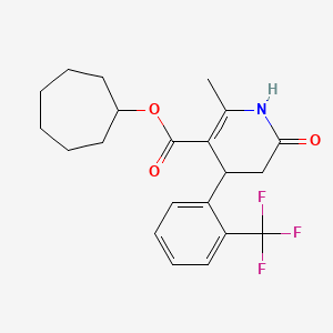 Cycloheptyl 2-methyl-6-oxo-4-[2-(trifluoromethyl)phenyl]-1,4,5,6-tetrahydropyridine-3-carboxylate