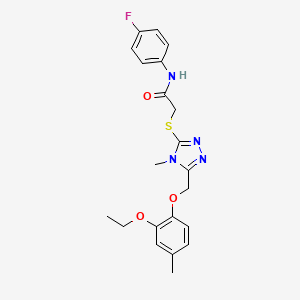 2-({5-[(2-ethoxy-4-methylphenoxy)methyl]-4-methyl-4H-1,2,4-triazol-3-yl}sulfanyl)-N-(4-fluorophenyl)acetamide