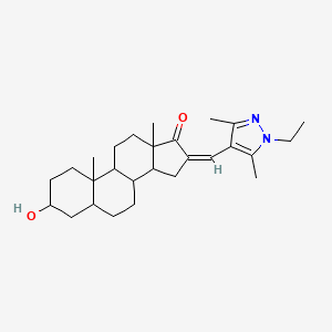 16-[(1-ethyl-3,5-dimethyl-1H-pyrazol-4-yl)methylene]-3-hydroxyandrostan-17-one