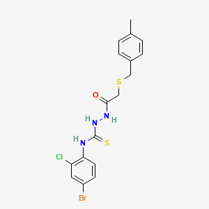 N-(4-bromo-2-chlorophenyl)-2-{[(4-methylbenzyl)thio]acetyl}hydrazinecarbothioamide