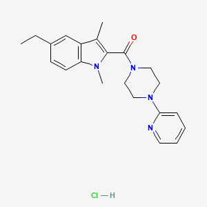 molecular formula C22H27ClN4O B4678789 (5-Ethyl-1,3-dimethylindol-2-yl)-(4-pyridin-2-ylpiperazin-1-yl)methanone;hydrochloride 