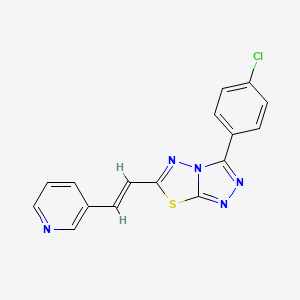 molecular formula C16H10ClN5S B4678799 3-(4-CHLOROPHENYL)-6-[(E)-2-(3-PYRIDYL)-1-ETHENYL][1,2,4]TRIAZOLO[3,4-B][1,3,4]THIADIAZOLE 