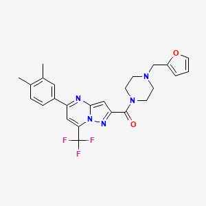 molecular formula C25H24F3N5O2 B4678817 [5-(3,4-DIMETHYLPHENYL)-7-(TRIFLUOROMETHYL)PYRAZOLO[1,5-A]PYRIMIDIN-2-YL][4-(2-FURYLMETHYL)PIPERAZINO]METHANONE 