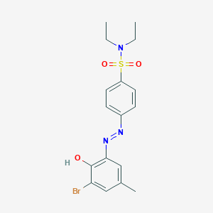 molecular formula C17H20BrN3O3S B467883 4-[(3-bromo-2-hydroxy-5-methylphenyl)diazenyl]-N,N-diethylbenzenesulfonamide 