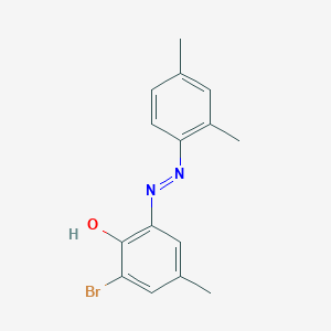 molecular formula C15H15BrN2O B467887 2-Bromo-6-[(2,4-dimethylphenyl)diazenyl]-4-methylphenol 