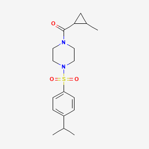 molecular formula C18H26N2O3S B4678886 {4-[(4-ISOPROPYLPHENYL)SULFONYL]PIPERAZINO}(2-METHYLCYCLOPROPYL)METHANONE 