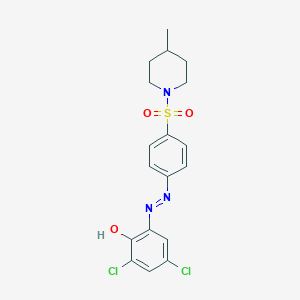 molecular formula C18H19Cl2N3O3S B467889 2,4-Dichloro-6-({4-[(4-methyl-1-piperidinyl)sulfonyl]phenyl}diazenyl)phenol CAS No. 5836-48-6