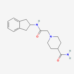 molecular formula C17H23N3O2 B4678893 1-[2-(2,3-dihydro-1H-inden-2-ylamino)-2-oxoethyl]piperidine-4-carboxamide 