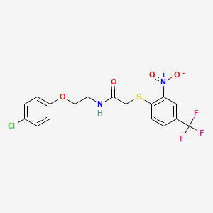 N-[2-(4-chlorophenoxy)ethyl]-2-{[2-nitro-4-(trifluoromethyl)phenyl]sulfanyl}acetamide