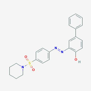 molecular formula C23H23N3O3S B467890 3-{(E)-[4-(piperidin-1-ylsulfonyl)phenyl]diazenyl}biphenyl-4-ol 