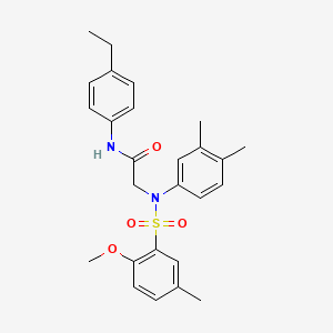 N-(4-ethylphenyl)-2-(N-(2-methoxy-5-methylphenyl)sulfonyl-3,4-dimethylanilino)acetamide