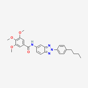 molecular formula C26H28N4O4 B4678914 N-[2-(4-butylphenyl)-2H-1,2,3-benzotriazol-5-yl]-3,4,5-trimethoxybenzamide 