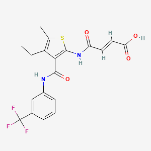 4-{[4-ethyl-5-methyl-3-({[3-(trifluoromethyl)phenyl]amino}carbonyl)-2-thienyl]amino}-4-oxo-2-butenoic acid