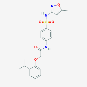 molecular formula C21H23N3O5S B467893 2-(2-isopropylphenoxy)-N-(4-{[(5-methyl-3-isoxazolyl)amino]sulfonyl}phenyl)acetamide CAS No. 606923-53-9