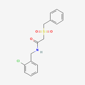 molecular formula C16H16ClNO3S B4678961 N-[(2-CHLOROPHENYL)METHYL]-2-PHENYLMETHANESULFONYLACETAMIDE 