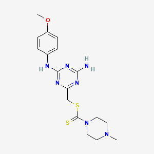 [4-amino-6-(4-methoxyanilino)-1,3,5-triazin-2-yl]methyl 4-methylpiperazine-1-carbodithioate