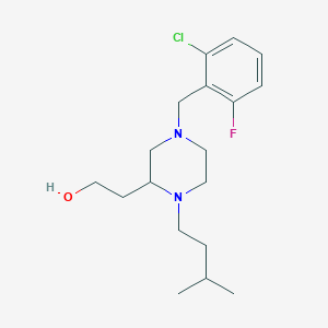 molecular formula C18H28ClFN2O B4678991 2-[4-(2-chloro-6-fluorobenzyl)-1-(3-methylbutyl)-2-piperazinyl]ethanol 