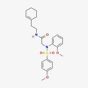 molecular formula C24H30N2O5S B4678999 N~1~-[2-(1-cyclohexen-1-yl)ethyl]-N~2~-(2-methoxyphenyl)-N~2~-[(4-methoxyphenyl)sulfonyl]glycinamide 