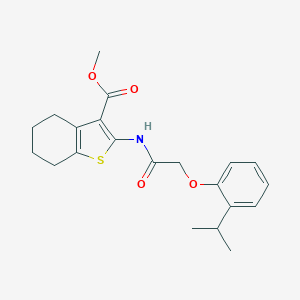 molecular formula C21H25NO4S B467901 Methyl 2-{[(2-isopropylphenoxy)acetyl]amino}-4,5,6,7-tetrahydro-1-benzothiophene-3-carboxylate CAS No. 606923-47-1