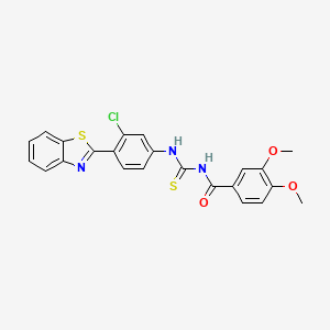 molecular formula C23H18ClN3O3S2 B4679013 N-({[4-(1,3-benzothiazol-2-yl)-3-chlorophenyl]amino}carbonothioyl)-3,4-dimethoxybenzamide 