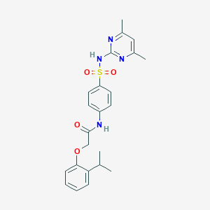 molecular formula C23H26N4O4S B467902 N-(4-{[(4,6-dimethyl-2-pyrimidinyl)amino]sulfonyl}phenyl)-2-(2-isopropylphenoxy)acetamide CAS No. 606923-48-2