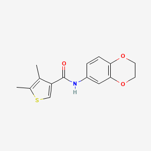 molecular formula C15H15NO3S B4679047 N-(2,3-dihydro-1,4-benzodioxin-6-yl)-4,5-dimethyl-3-thiophenecarboxamide 