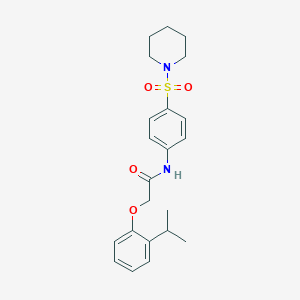 molecular formula C22H28N2O4S B467906 2-(2-isopropylphenoxy)-N-[4-(1-piperidinylsulfonyl)phenyl]acetamide CAS No. 606923-51-7