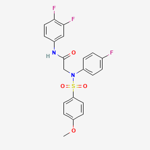 molecular formula C21H17F3N2O4S B4679060 N~1~-(3,4-difluorophenyl)-N~2~-(4-fluorophenyl)-N~2~-[(4-methoxyphenyl)sulfonyl]glycinamide 