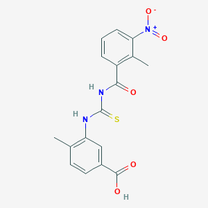 molecular formula C17H15N3O5S B4679063 4-methyl-3-({[(2-methyl-3-nitrobenzoyl)amino]carbonothioyl}amino)benzoic acid 