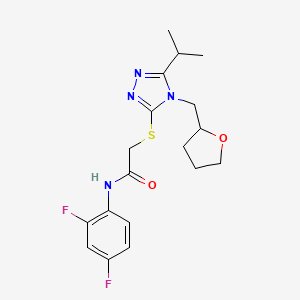 N-(2,4-DIFLUOROPHENYL)-2-{[5-ISOPROPYL-4-(TETRAHYDRO-2-FURANYLMETHYL)-4H-1,2,4-TRIAZOL-3-YL]SULFANYL}ACETAMIDE