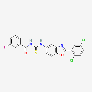 N-({[2-(2,5-dichlorophenyl)-1,3-benzoxazol-5-yl]amino}carbonothioyl)-3-fluorobenzamide