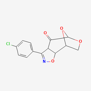 molecular formula C13H10ClNO4 B4679101 3-(4-CHLOROPHENYL)-3A,7,8,8A-TETRAHYDRO-5,8-EPOXYOXEPINO[4,5-D]ISOXAZOL-4(5H)-ONE 