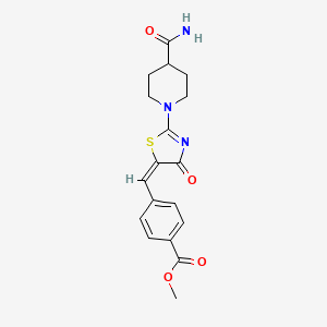 molecular formula C18H19N3O4S B4679114 METHYL 4-{[(5E)-2-(4-CARBAMOYLPIPERIDIN-1-YL)-4-OXO-4,5-DIHYDRO-1,3-THIAZOL-5-YLIDENE]METHYL}BENZOATE 