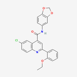 molecular formula C25H19ClN2O4 B4679140 N-(2H-13-BENZODIOXOL-5-YL)-6-CHLORO-2-(2-ETHOXYPHENYL)QUINOLINE-4-CARBOXAMIDE 