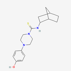 molecular formula C18H25N3OS B4679158 N-(bicyclo[2.2.1]hept-2-yl)-4-(4-hydroxyphenyl)piperazine-1-carbothioamide 